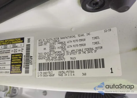 2019 Toyota Tundra Sr5 5.7L V8 z USA, uszkodzony, nr VIN 5TFDY5F13KX809672